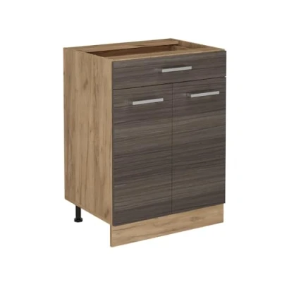 Afbeelding van Vicco Keukenonderkast R Line, Edel grijs/Krachtige eik goud, 60 cm met lade, zonder werkblad