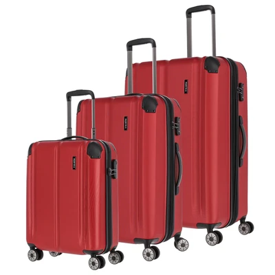 Afbeelding van Travelite CITY 4 Rollen 3PACK Kofferset, Maat: One Size, Rot