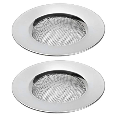 Afbeelding van TRIXES 2pc Gootsteenzeefje voor douche, Haarvanger Bad of Gootstenen Roestvrijstalen gootsteenfilter. Buitendiameter van 3 &quot;(7,6 cm)