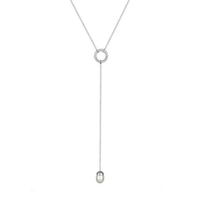 Afbeelding van Elli Y ketting met kristallen en zoetwater gekweekte parel in 925 Sterling Zilver