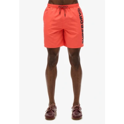 Afbeelding van Superdry Graphicinch Zwemshorts, Heren, Maat: XL, Hot coral
