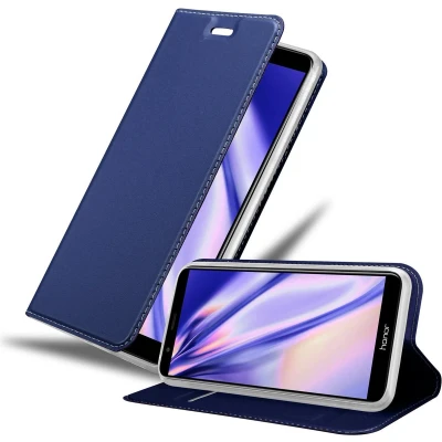 Afbeelding van Cadorabo Hoesje geschikt voor Honor 7X in CLASSY DONKER BLAUW Beschermhoes met magnetische sluiting, standfunctie en kaartvakje Book Case Cover Etui