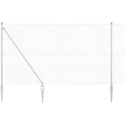 Afbeelding van vidaXL Gelast Draadhek met 7 Spijkerpalen 1.6x10 m Gegalaniseerd Staal