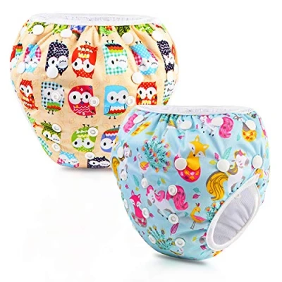 Afbeelding van PHOGARY Babyzwemluier (2 stuks) voor baby&#039;s (0 3 jaar), herbruikbare zwembroek 10 kg baby&#039;s, wasbaar