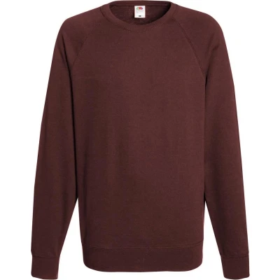 Afbeelding van Fruit Of The Loom Heren Lichtgewicht Raglan Sweatshirt (240 GSM) (Bordeaux) Maat 2XL