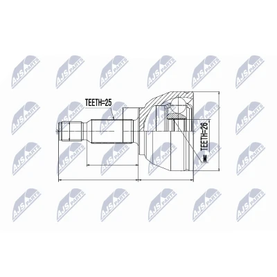 Afbeelding van Homokineet reparatie set, aandrijfas NTY NPZ FR 017