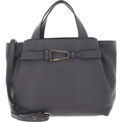 Afbeelding van COCCINELLE Leren Schoudertas Malory Handbag Grained Leather Grafite Grijs