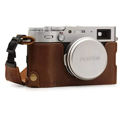 Afbeelding van MegaGear MG1895 Ever Ready Echt Lederen Camera Half Case compatibel met Fujifilm X100V Bruin