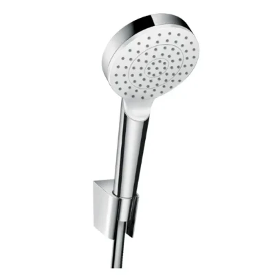 Afbeelding van Hansgrohe crometta handdouche badset 100mm douchekop 1jet 1250mm doucheslang met douchehouder chroom wit 26568400