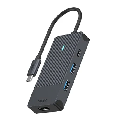 Afbeelding van Rapoo 4 in 1 USB C Multiport Adapter dockingstation Geschikt voor merk: Universeel Power Delivery