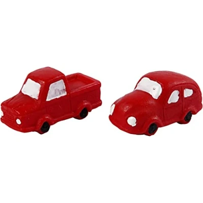 Afbeelding van Creotime Miniatuur Autootjes 2 Stuks 4 Cm Rood