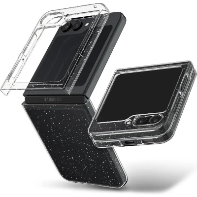 Afbeelding van Spigen Hoesje Geschikt voor Samsung Galaxy Z Flip 5 Air Skin Back Cover Glitter Transparant