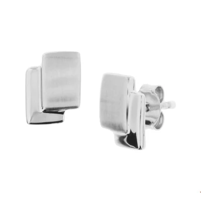 Afbeelding van Oorknoppen Poli/mat Zilver Gerhodineerd Mat Glanzend 9 mm x 7