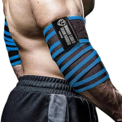 Afbeelding van TAVIEW Elleboogbandages voor gewichtheffen (1 paar), elastische elleboogsteun van 120 cm en gewichtheffen, fitness, cross training gymnastiek