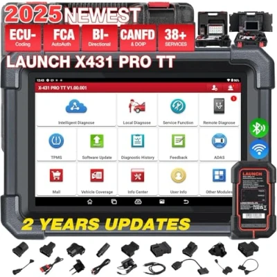 Afbeelding van LAUNCH X431 Pro TT OBD2 Diagnostisch, OE Niveau Volledige Systeem Diagnostisch Apparaat Auto, CANFD, ECU Codering, Bidirectionele Controle, FCA, Voertuig Tester voor V.A.G Geleid