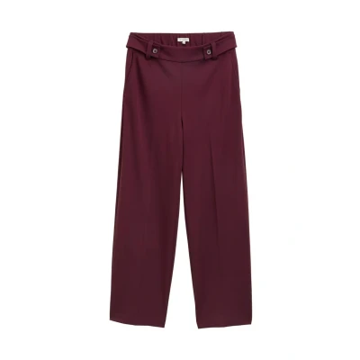 Afbeelding van TOM Tailor Cropped Ttmia Straight Broek, Dames, Maat: 44x28, Bordeaux red