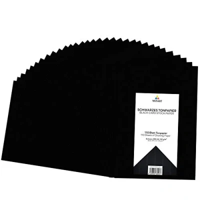 Afbeelding van Tritart zwart papier A4 130 g/m² 110 vellen stevig Tekenpapier om te knutselen en schilderen Gekleurd karton in Knutselpapier