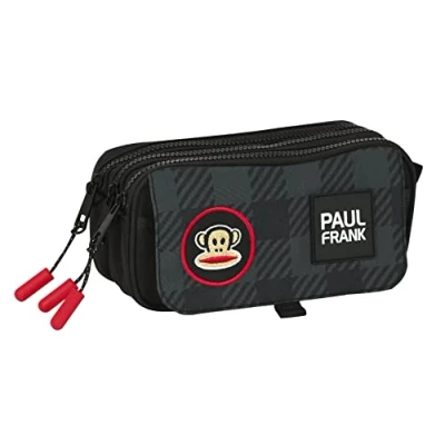 Afbeelding van Pennenetui met 3 vakken Paul Frank Campers Zwart (21,5 x 10 8 cm)