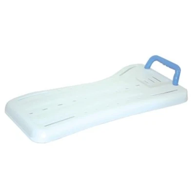 Afbeelding van Badplank kunststof met blauw handvat breedte instelbaar 41 65 cm