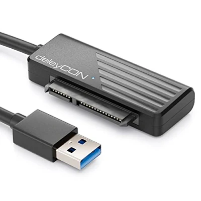 Afbeelding van deleyCON USB 3.0 SATA Adapterkabel A naar 2,5&quot; Inch Harde Schijven HDD&#039;s SSD&#039;s 5 GBit/s UASP I II III Plug&amp;Play
