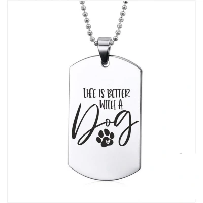 Afbeelding van Ketting RVS Life Is Better With A Dog