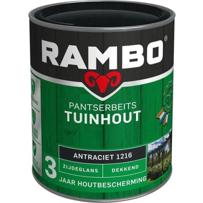 Afbeelding van Rambo Pantserbeits Tuinhout Dekkend Zijdeglans Antraciet 1216