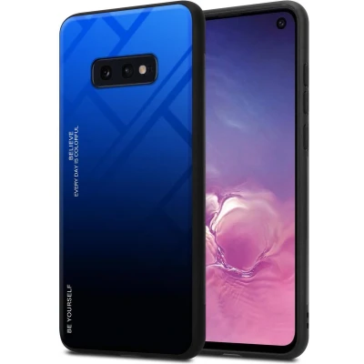 Afbeelding van Cadorabo Hoesje geschikt voor Samsung Galaxy S10e in BLAUW ZWART Tweekleurige beschermhoes TPU silicone Case Cover