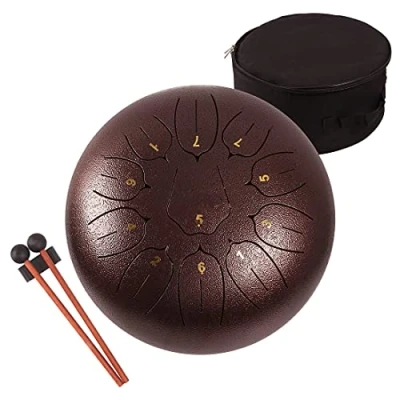 Afbeelding van LOMUTY 12 Inches Staal Tong Drum C Sleutel 11 Notes, Percussie Instrument, Stalen Tongtrommel Hand Pan met Mallets/Trommel Draagtas(Donkerpaars)