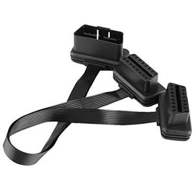 Afbeelding van Qiilu diagnosekabel met 16 pins, OBD2 adapter, 2 in 1, voor geconverteerde