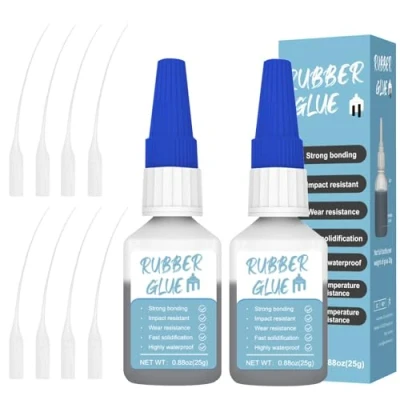 Afbeelding van WAN2TLK rubber lijm zwart 50 g, instant rubberen lijm, sterke binding, waterbestendig, voor geschikt rubberproducten, banden, schoenen, doe het zelf knutselwerk