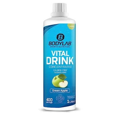 Afbeelding van Bodylab24 Vital Drink Concentrated Groene Appel 1000ml, drinkconcentraat suikervrij, zero siroop, met vitaminen en l carnitine, sportdrank weinig calorieën