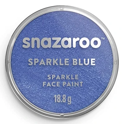 Afbeelding van Snazaroo 1118351 Kinderschmink, huidvriendelijke hypoallergene gezichtsmake up op waterbasis, vrij van parabenen 18ml, Sparkle Blue