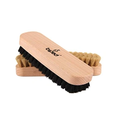 Afbeelding van biped 2 stuks beukenhouten schoenborstel met natuurlijke haren voor reinigen of polijsten z2345 (1x licht / 1x donker)