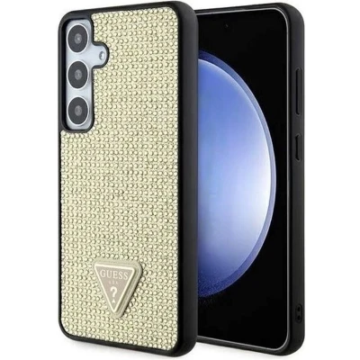 Afbeelding van Guess Rhinestones Triangle Logo Back Case Geschikt voor Samsung Galaxy S24 (S921) Goud