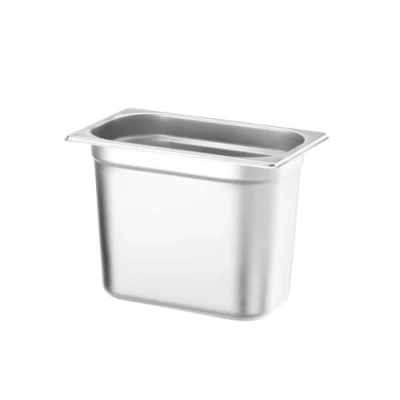 Afbeelding van HENDI Gastronorm container, temperatuurbestendig van 40 tot 300C, geschikt voor ovens, bain marie, koelkasten en vriezers, chafing dishes, 4L, GN 1/4, 265x162x(H)150mm, roestvast staal