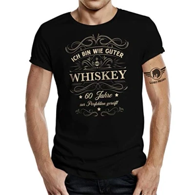 Afbeelding van T shirt als geschenk voor mannen de 60e verjaardag Oldtimer model 1962, whiskey, XXL