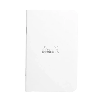 Afbeelding van RHODIA 119151C Wit Piqué Notitieboek 7,5 x 12 cm Kleine vierkanten 48 pagina&#039;s Clairefontaine Witpapier 80 g/m Zachte, resistente en waterdichte gecoate kaartomslag Classic