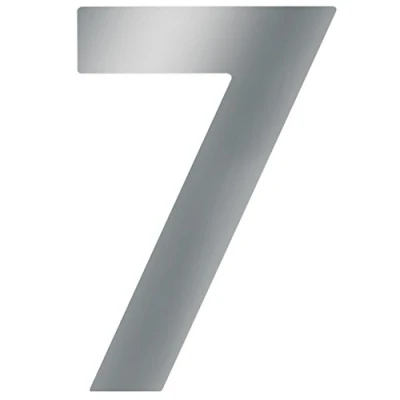 Afbeelding van Metafranc Huisnummer 7 roestvrij staal 120 mm 3D design goede leesbaarheid individuele combinatiemogelijkheden/etikettering/cijfer/huisdeur/huismuur/tuindeur / 424067
