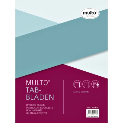 Afbeelding van Multo Tabbladen economy A4 23 gaats 5 delig assorti