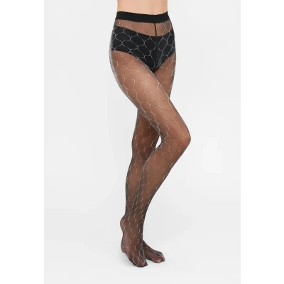 Afbeelding van Falke dames Fascination panty met lurex in 20 denier de kleur Zilver, maat: S