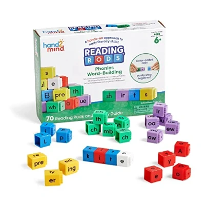 Afbeelding van Reading Rods Klanken herkennen van Learning Resources, leren lezen, woorden maken activiteiten, spelling speelgoed, Montessori alfabet, letters, leeshulpmiddelen voor kinderen, fonemisch bewustzijn