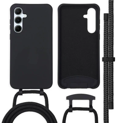Afbeelding van imoshion Hoesje Geschikt voor Samsung Galaxy A55 met koord Color Backcover afneembaar Zwart