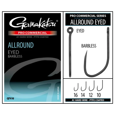 Afbeelding van Gamakatsu Coarse Pro C Allround A1 PTFE Eyed Barbless (10 pcs) Maat : 10