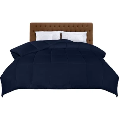 Afbeelding van Utopia Bedding Lichtgewicht dekbed 220x260 cm, Gewatteerd met Polyester vulling, Zacht zomerdekbed hoeklabels, Doos Gestikt Alternatief (Marine Blauw)