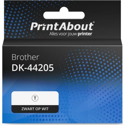 Afbeelding van Huismerk Brother DK 44205 Etiket Zwart op wit (62 mm)