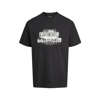 Afbeelding van Jack &amp; Jones Rundhalsausschnitt Tshirt print, Heren, Maat: Medium, Black