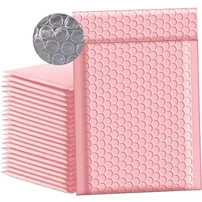 Afbeelding van WDZGX Luchtkussenenveloppen, verzendzakken, luchtkussen, 13 x 18 cm, gevoerde enveloppen, bubble mailers, zelfafdichtend voor verzending, verpakking en opslag, 50 stuks (13 roze)