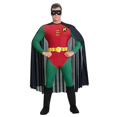 Afbeelding van Rubie&#039;s Officiële DC Comics Robin klassieke herenkostuum, volwassen superheld verkleedkleding