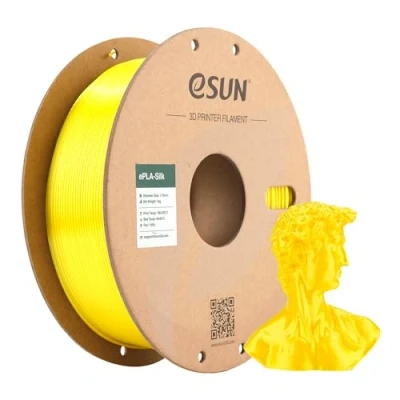 Afbeelding van eSUN Silk PLA Filament 1,75 mm, Zijdeachtig Glanzend 3D Printer PLA, Maatnauwkeurigheid+/ 0,05 1kg spoel (2,2 LBS) Printing voor Printers, Zijde Geel
