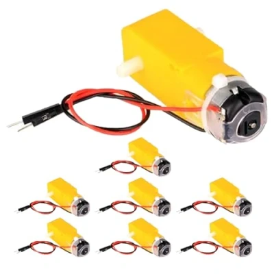 Afbeelding van GERUI 8 stuks TT DC transmissiemotor dubbele as 1:48 3 6V 3V 12V met voorbekabelde voor Arduino intelligente autoroboter (TT motor versie)